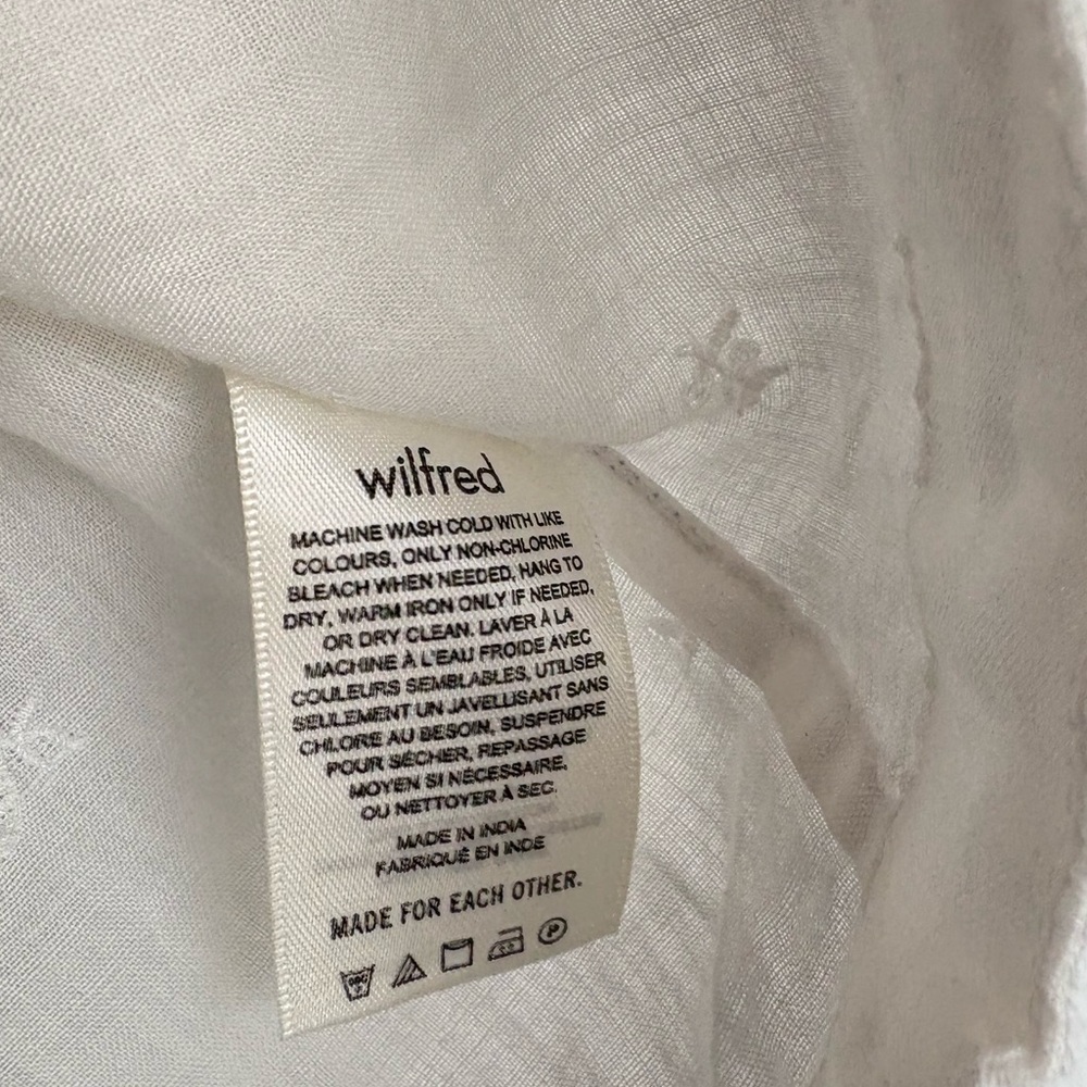 Wilfred Front Tie Blouse - Nomad Tie Front Top Size Women’s Medium Ramie - Picture 5 of 10